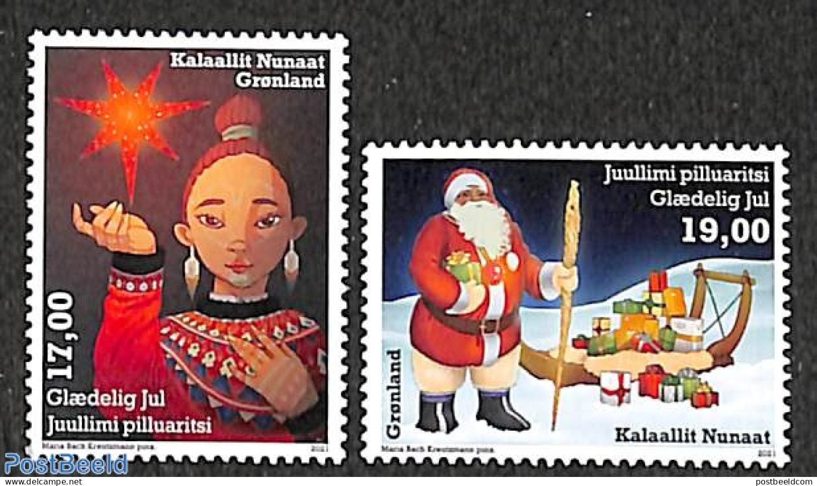 Greenland 2021 Christmas 2v, Mint NH, Religion - Christmas - Unused Stamps