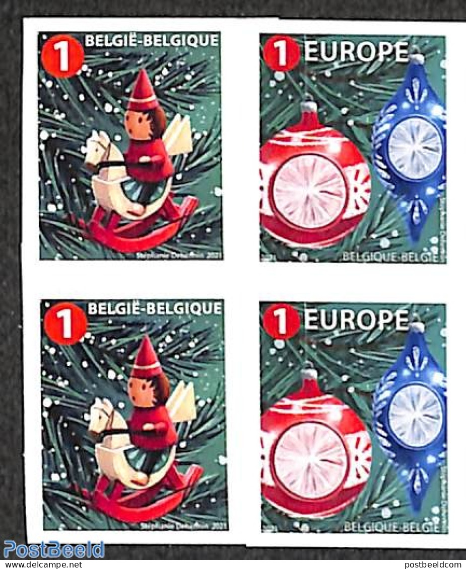 Belgium 2021 Christmas 2x2v S-a, Mint NH, Religion - Various - Christmas - Toys & Children's Games - Unused Stamps