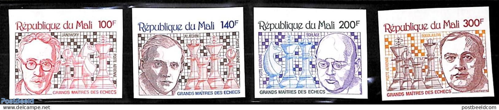 Mali 1979 Chess 4v, Imperforated, Mint NH, Sport - Chess - Schaken