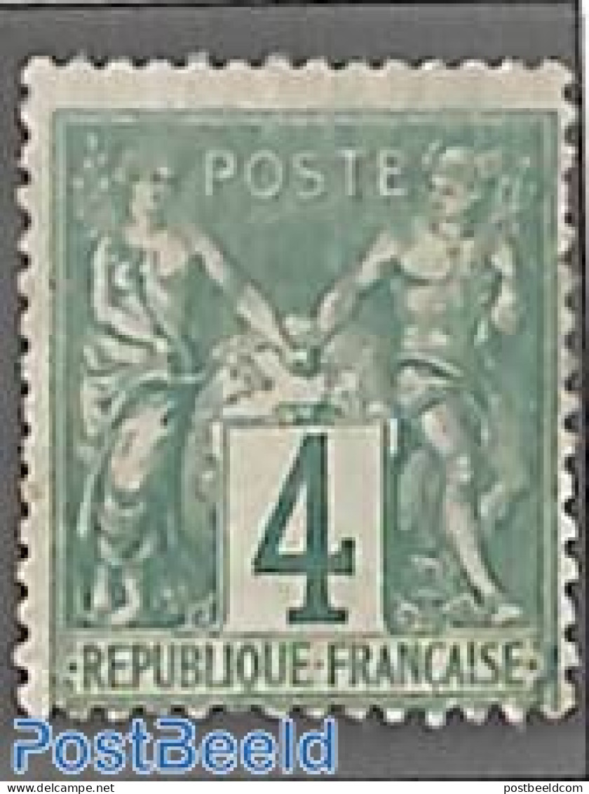 France 1876 4c Green, Stamp Out Of Set, Unused (hinged) - Ongebruikt
