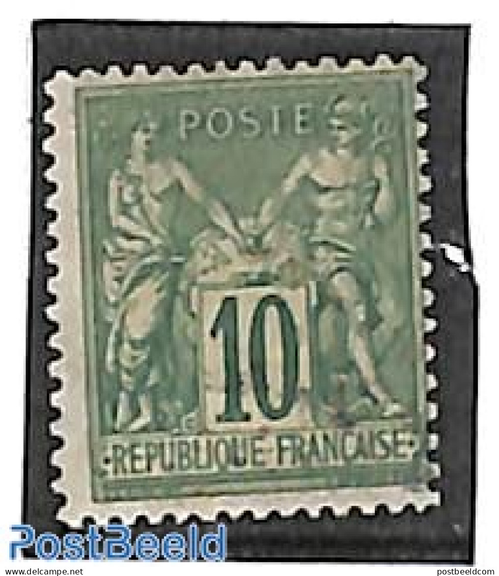 France 1876 10c Green, Type II, Used, Used Stamps - Gebraucht