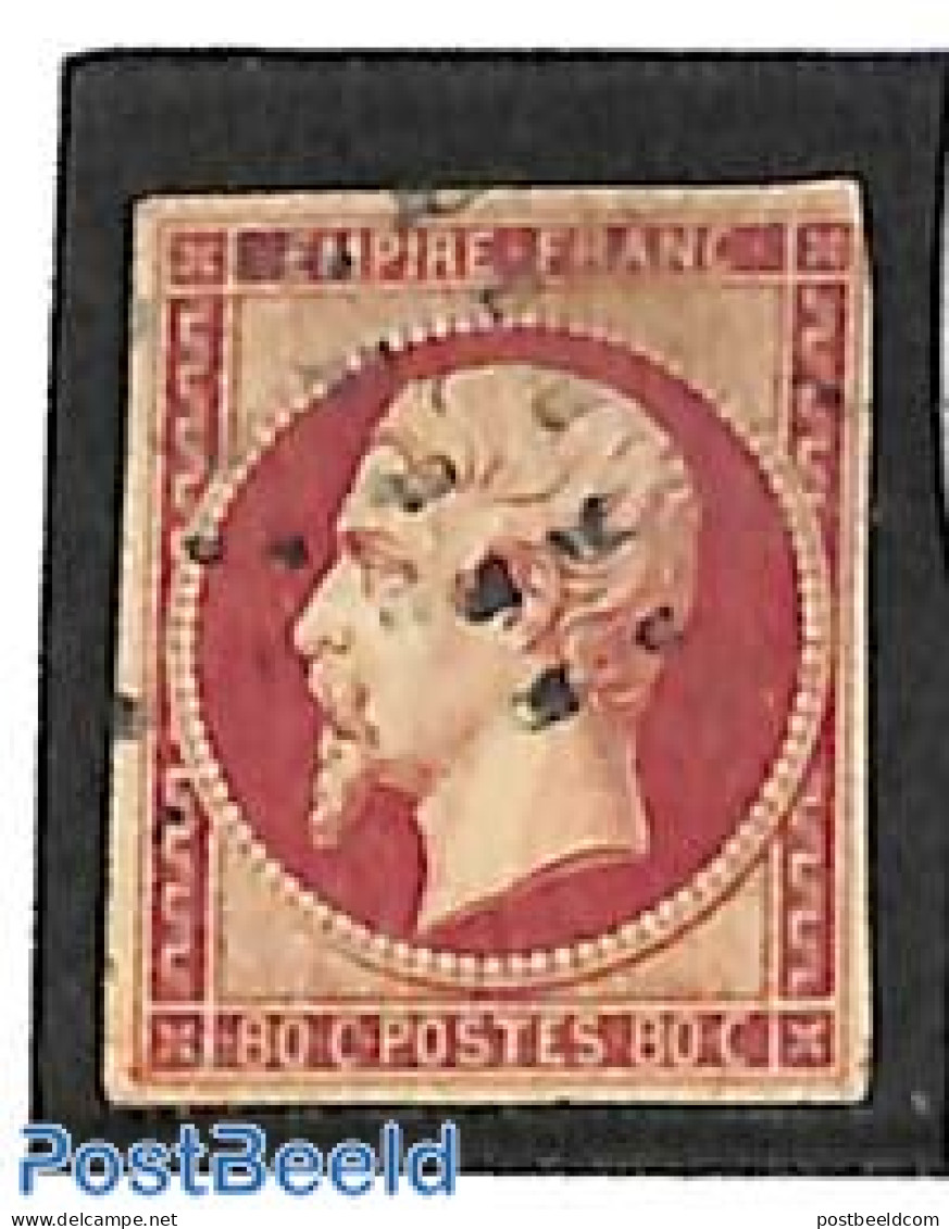 France 1853 80c, Dark Carmine, Used, Used Stamps - Gebruikt