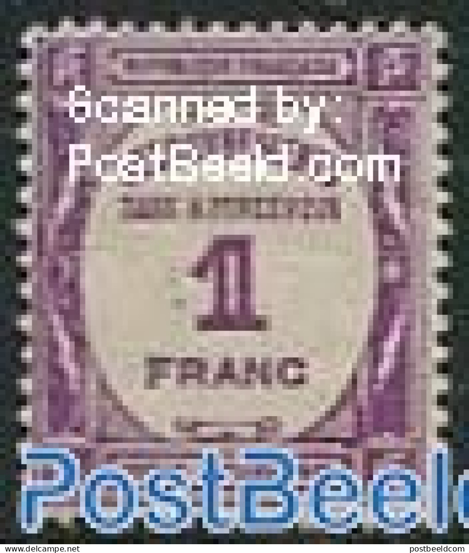France 1927 1Fr, Postage Due, Stamp Out Of Set, Mint NH - Sonstige & Ohne Zuordnung
