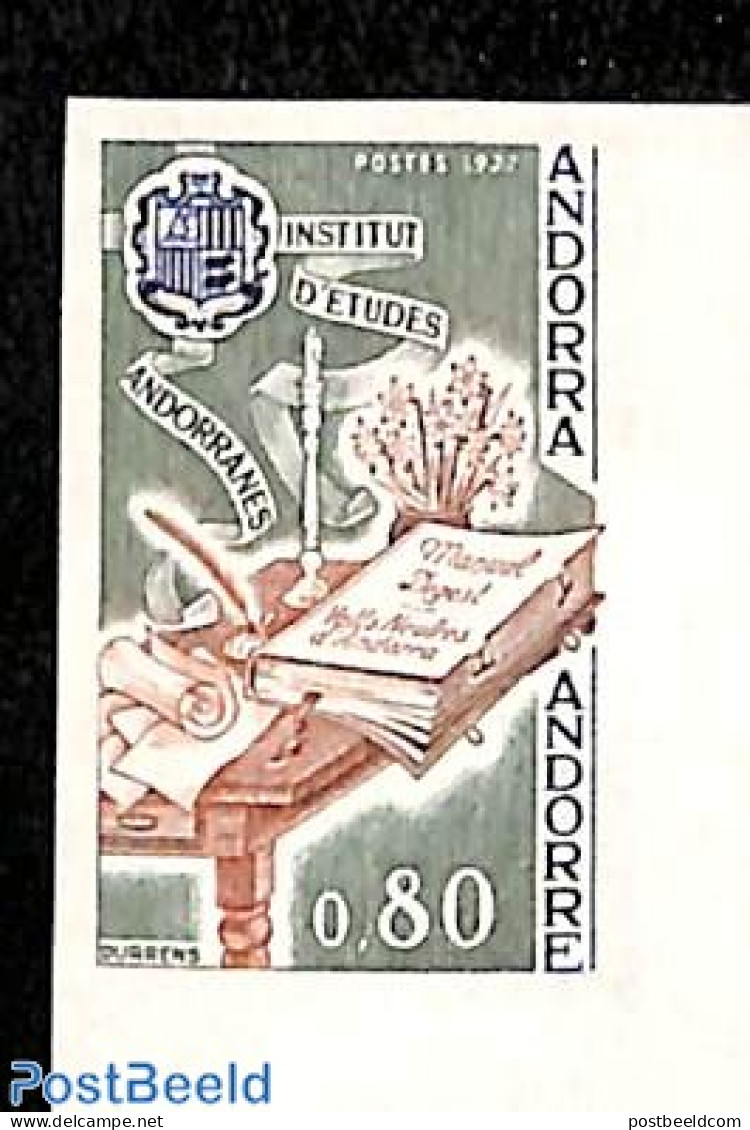 Andorra, French Post 1977 Cultural Institute 1v, Imperforated, Mint NH, Art - Books - Unused Stamps