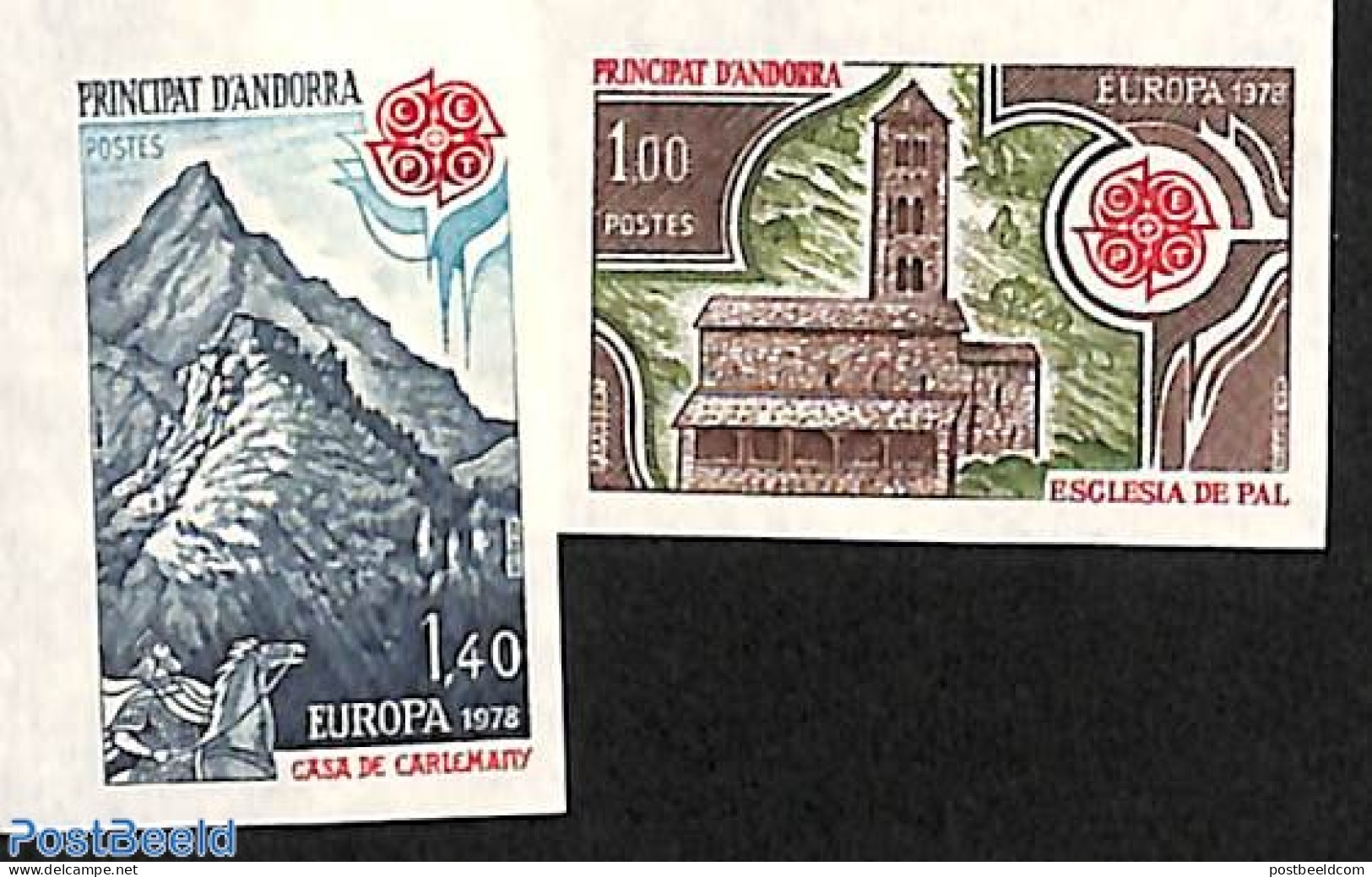 Andorra, French Post 1978 Europa 2v, Imperforated, Mint NH, History - Europa (cept) - Nuevos