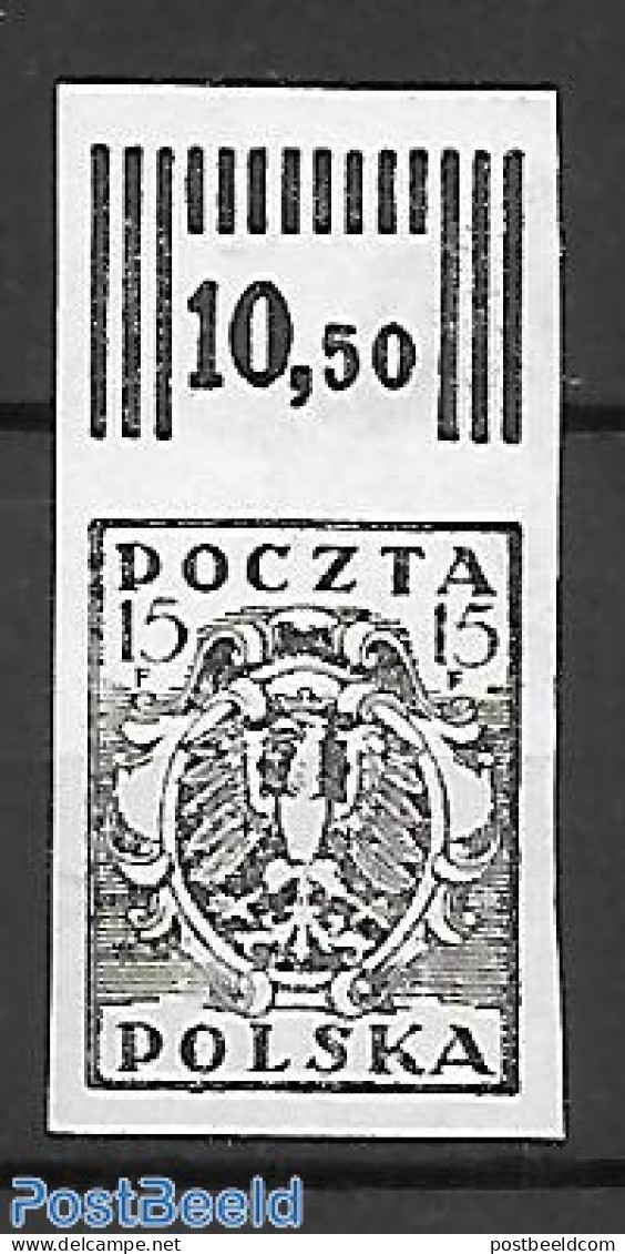 Poland 1919 Proof,  Issued Without Gum, Mint NH, Various - Errors, Misprints, Plate Flaws - Ungebraucht