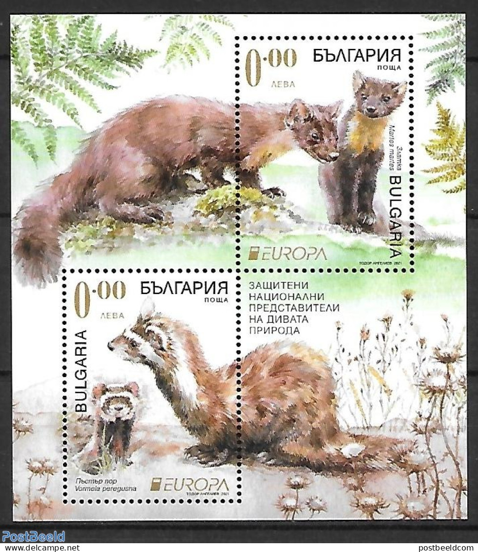 Bulgaria 2021 Europa, Endangered Animals S/s, Without Value, Not Valid For Postage., Mint NH, History - Nature - Vario.. - Nuevos