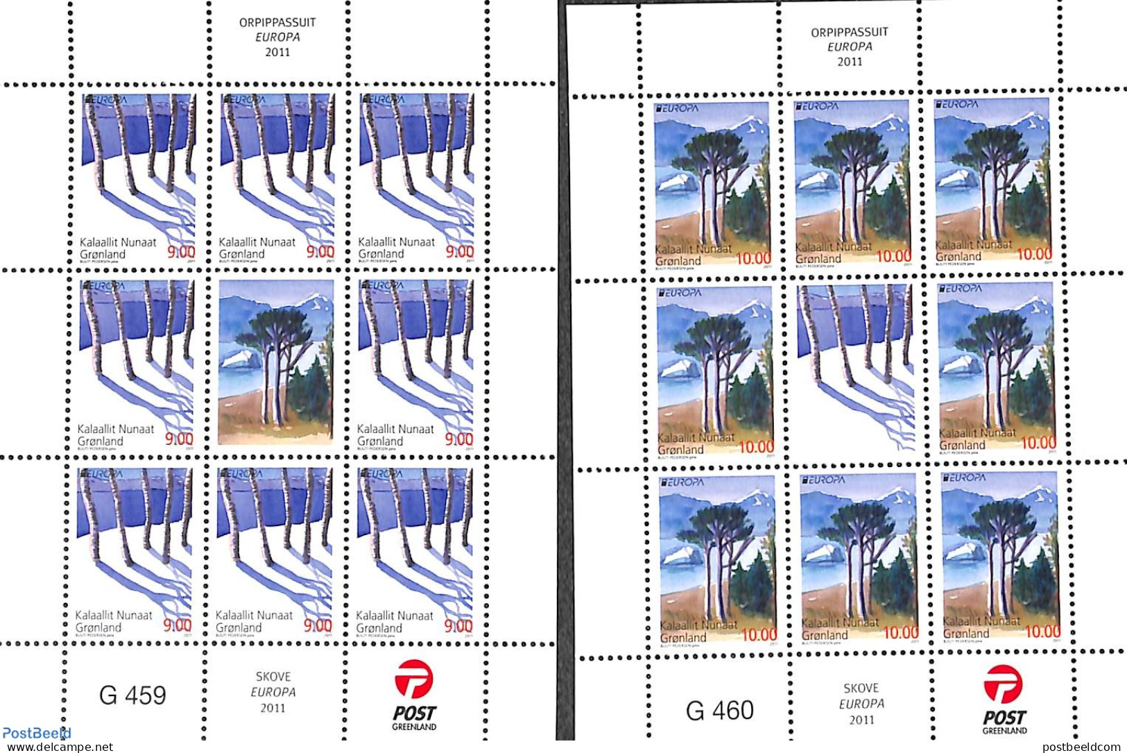 Greenland 2011 Europa 2 M/s, Mint NH, History - Nature - Europa (cept) - Trees & Forests - Unused Stamps