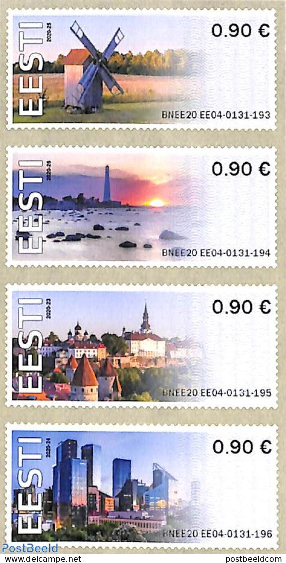 Estonia 2020 Label Stamps 4v S-a, Mint NH, Various - Lighthouses & Safety At Sea - Mills (Wind & Water) - Phares