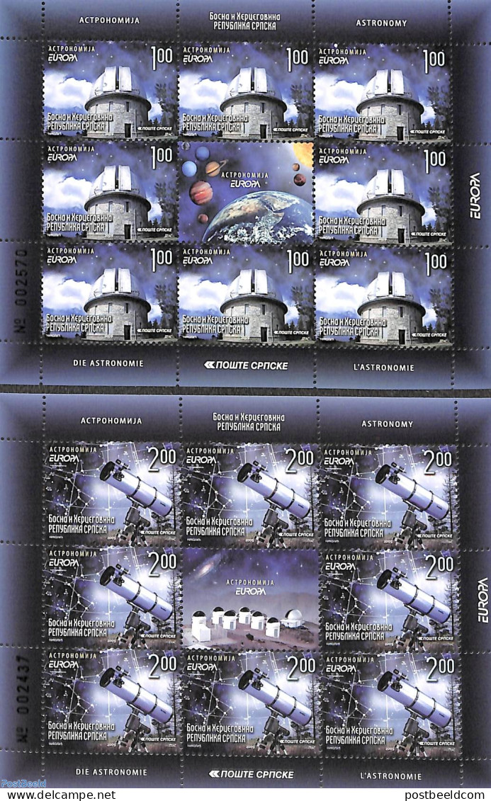 Bosnia Herzegovina - Serbian Adm. 2009 Europa 2 M/s, Mint NH, History - Science - Europa (cept) - Astronomy - Astrology