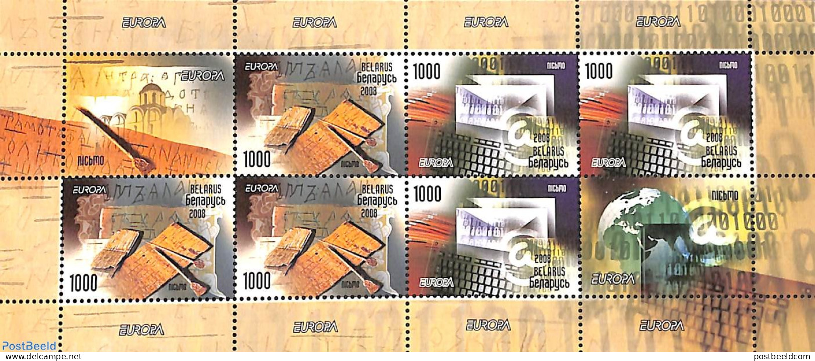 Belarus 2008 Europa M/s, Mint NH, History - Europa (cept) - Art - Handwriting And Autographs - Bielorrusia