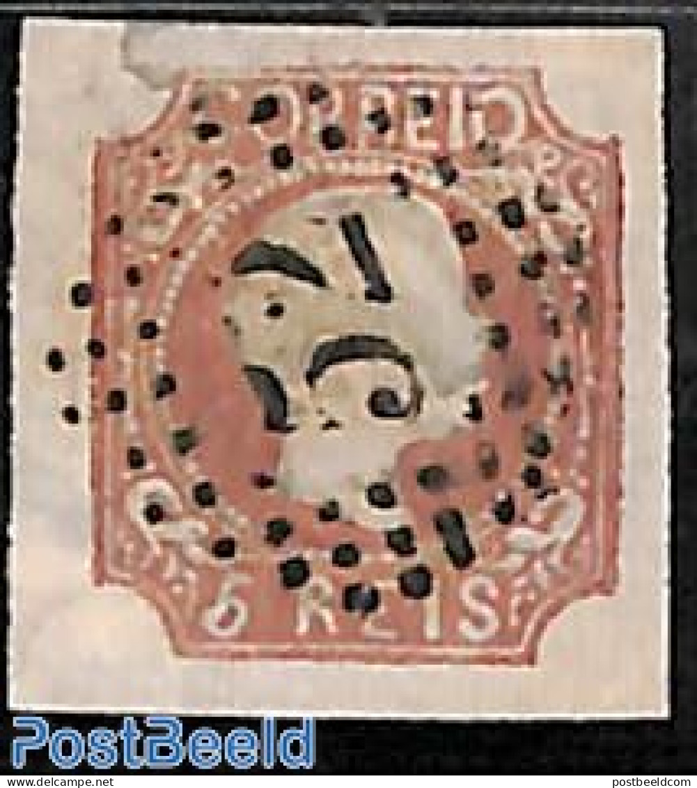 Portugal 1856 5R, Redbrown, Used, Used Stamps - Gebruikt