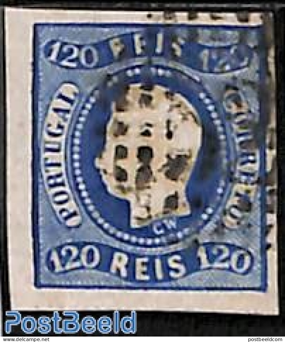 Portugal 1866 120R, Blue, Used, Used Stamps - Gebraucht
