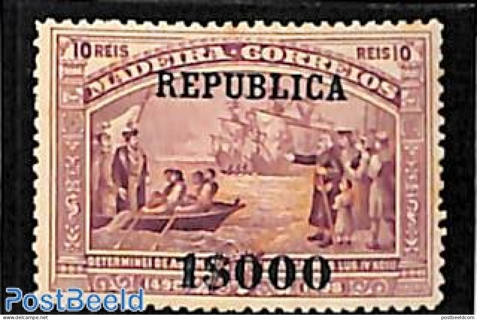 Portugal 1911 1000R On 10R, Stamp Out Of Set, Unused (hinged), History - Transport - Explorers - Ships And Boats - Neufs