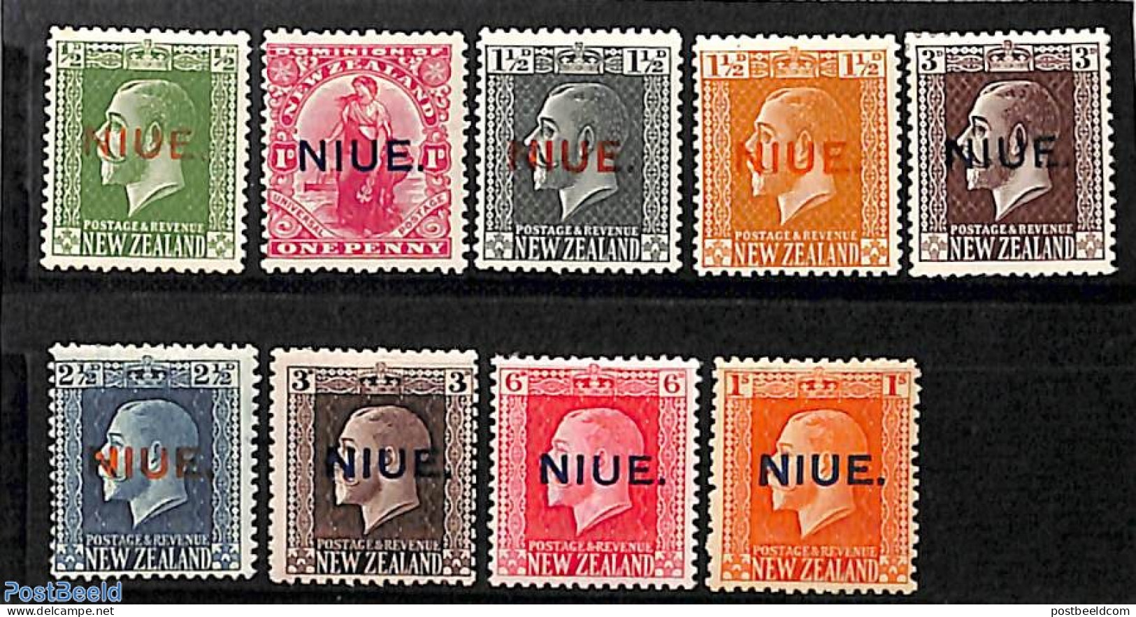 Niue 1917 NIUE Overprints On NZ Stamps 9v, Unused (hinged) - Niue