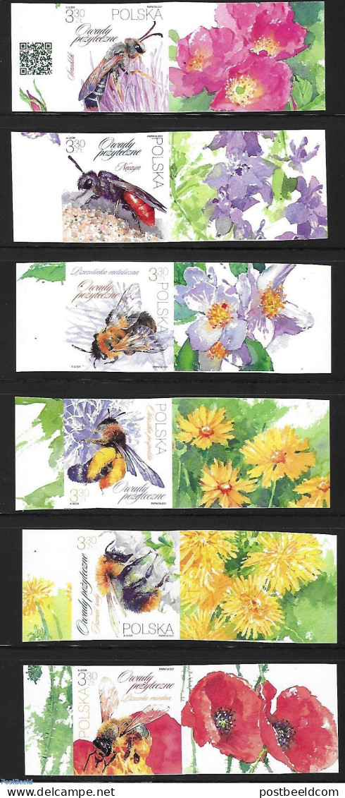 Poland 2021 Useful Insects 6v, Imperforated, With Tab., Mint NH, Nature - Bees - Flowers & Plants - Nuevos