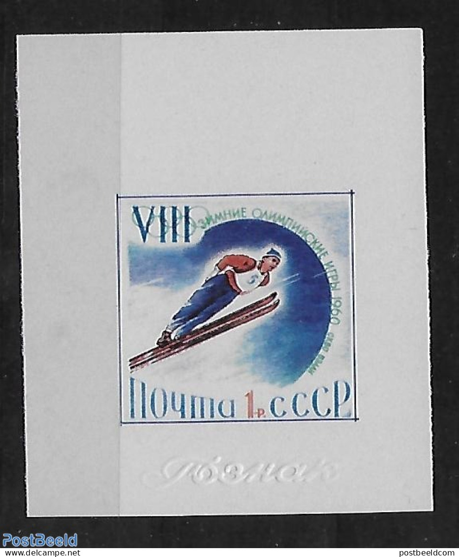 Russia, Soviet Union 1960 Imperforated Proof., Mint NH, Sport - Various - Olympic Winter Games - Errors, Misprints, Pl.. - Ongebruikt