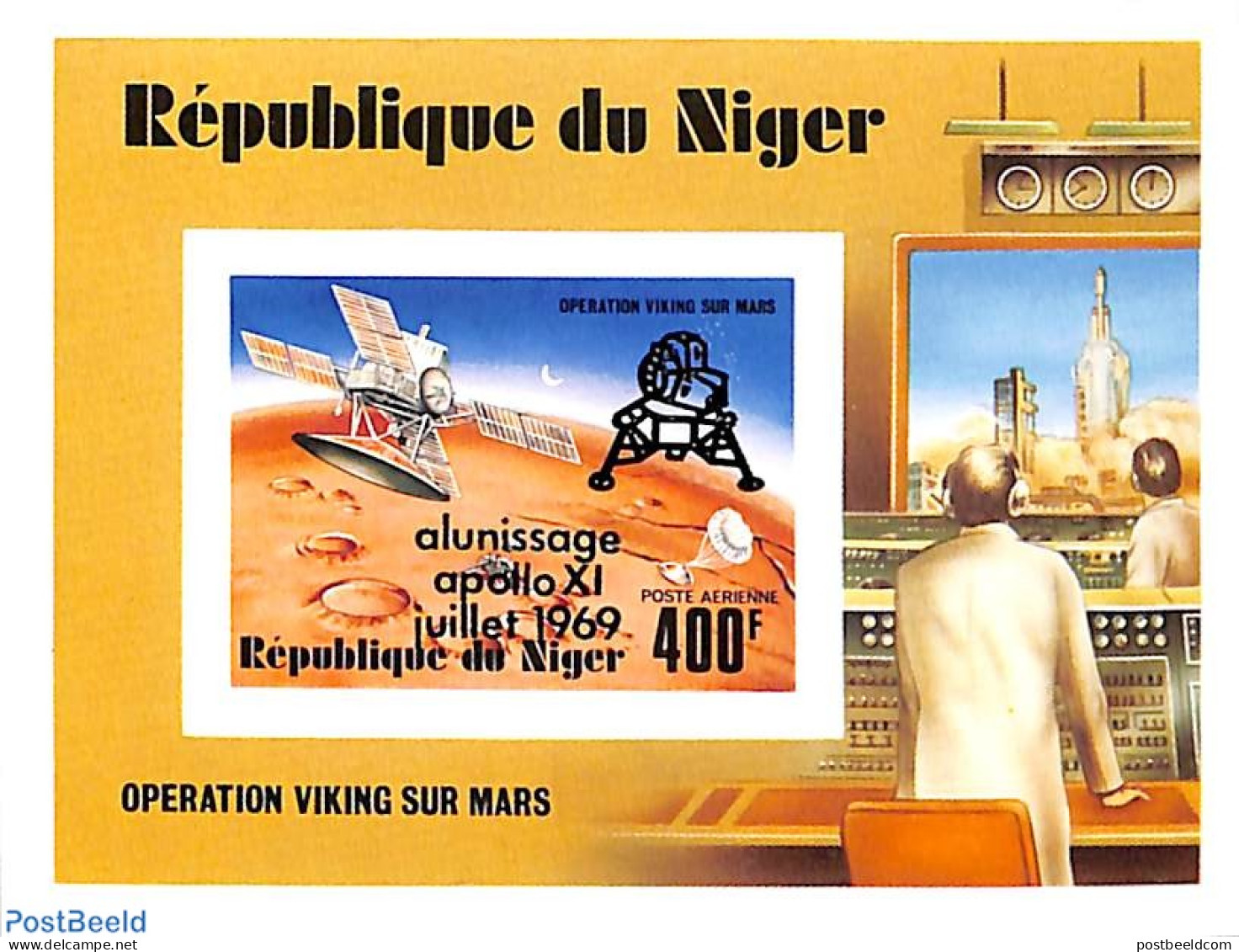 Niger 1969 Apollo XI S/s, Imperforated, Mint NH - Níger (1960-...)