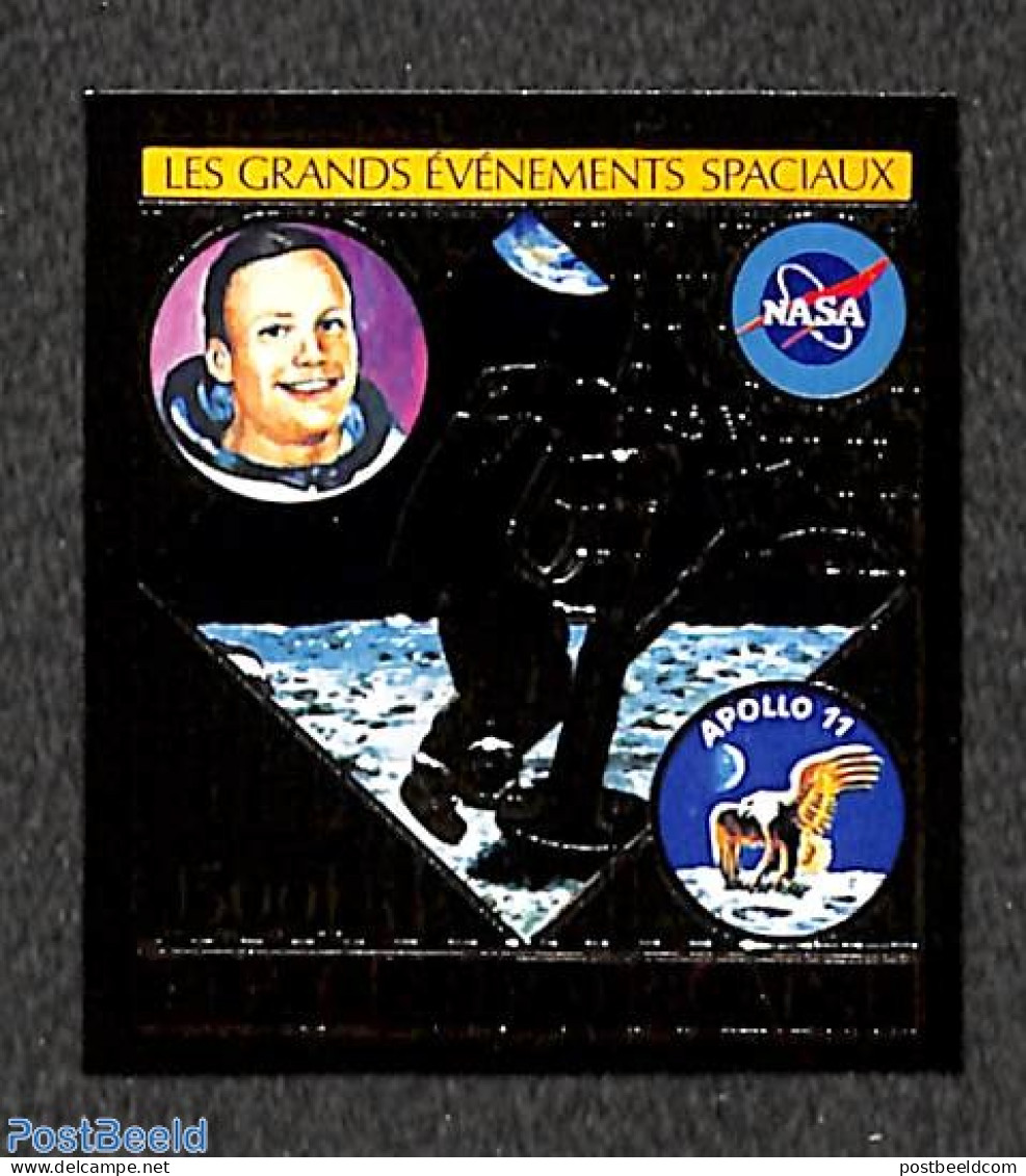 Central Africa 1980 Space Exploration 1v, Gold, Imperforated, Mint NH, Transport - Space Exploration - República Centroafricana