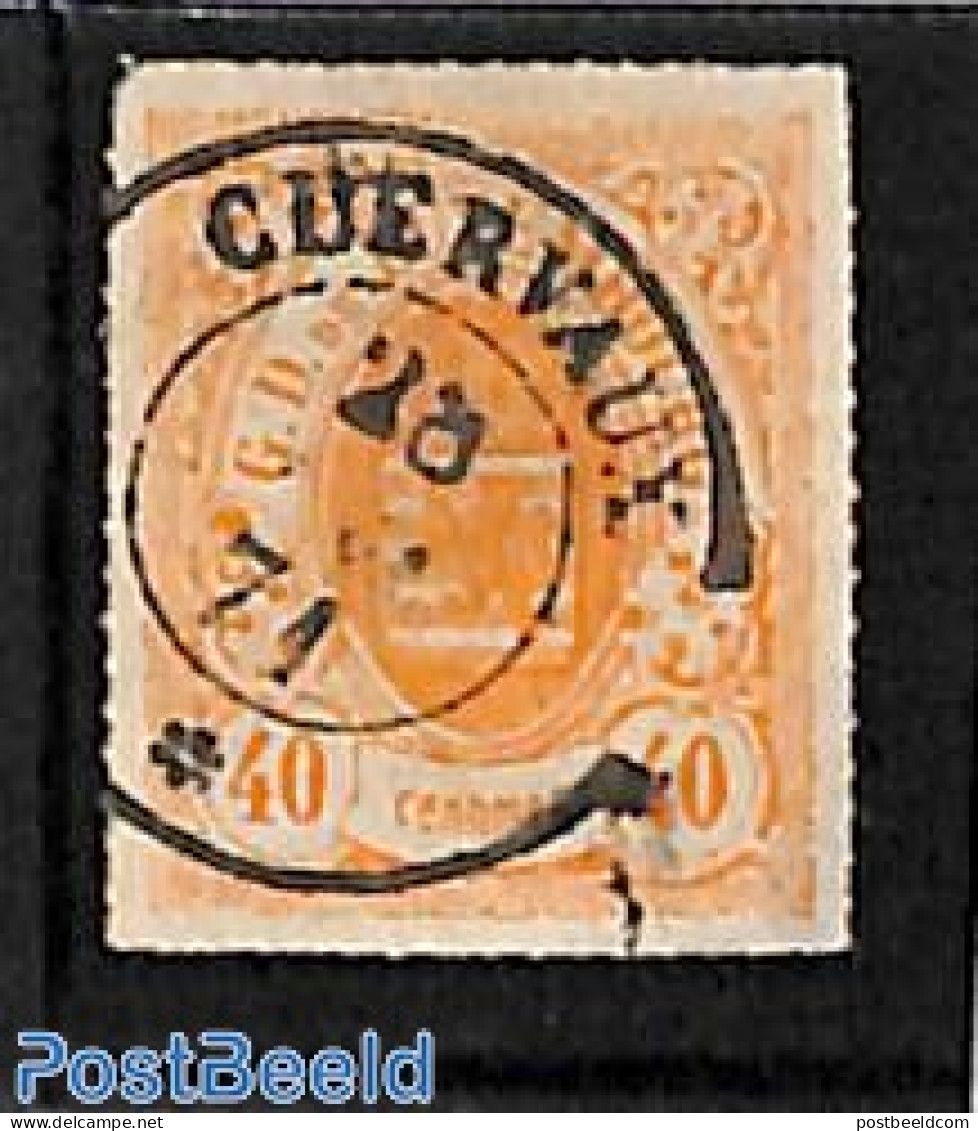Luxemburg 1867 40c Orange, Used , Used Stamps - Oblitérés