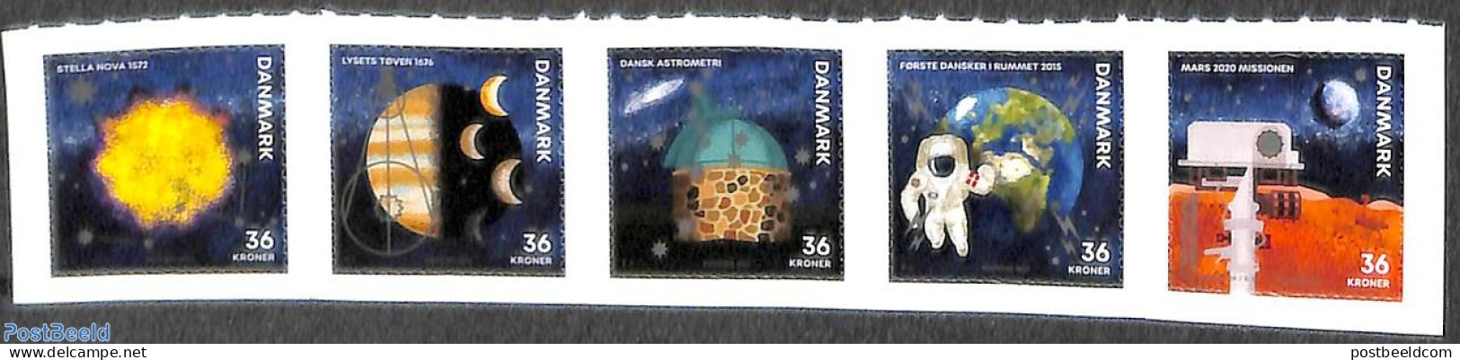 Denmark 2022 Astronomy & Space Exploration 5v S-a, Mint NH, Science - Transport - Astronomy - Space Exploration - Unused Stamps
