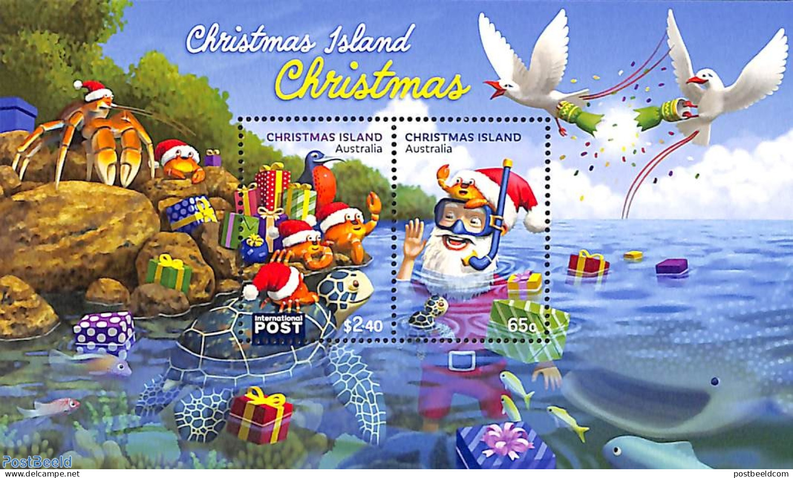 Christmas Islands 2021 Christmas S/s, Mint NH, Nature - Religion - Turtles - Christmas - Weihnachten