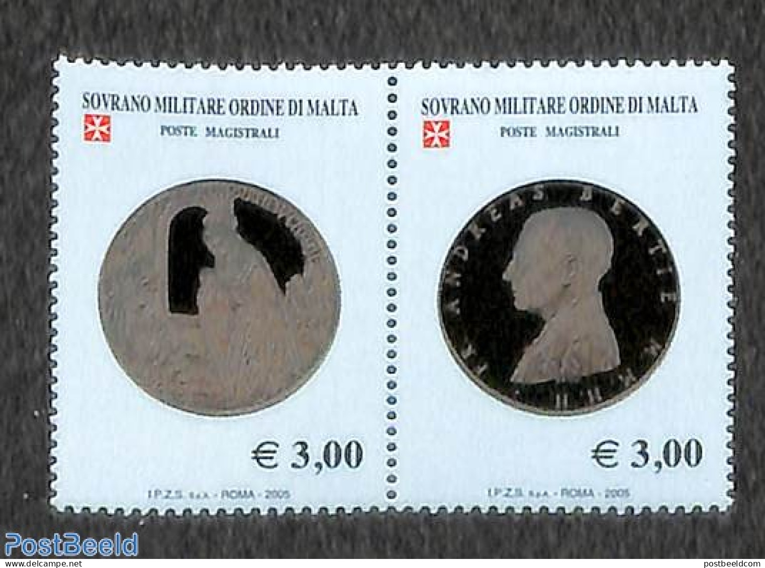 Sovereign Order Of Malta 2005 Coins 2v [:], Mint NH, Various - Money On Stamps - Monete