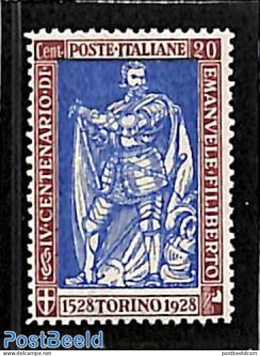 Italy 1928 20c, Perf. 14, Stamp Out Of Set, Unused (hinged) - Other & Unclassified