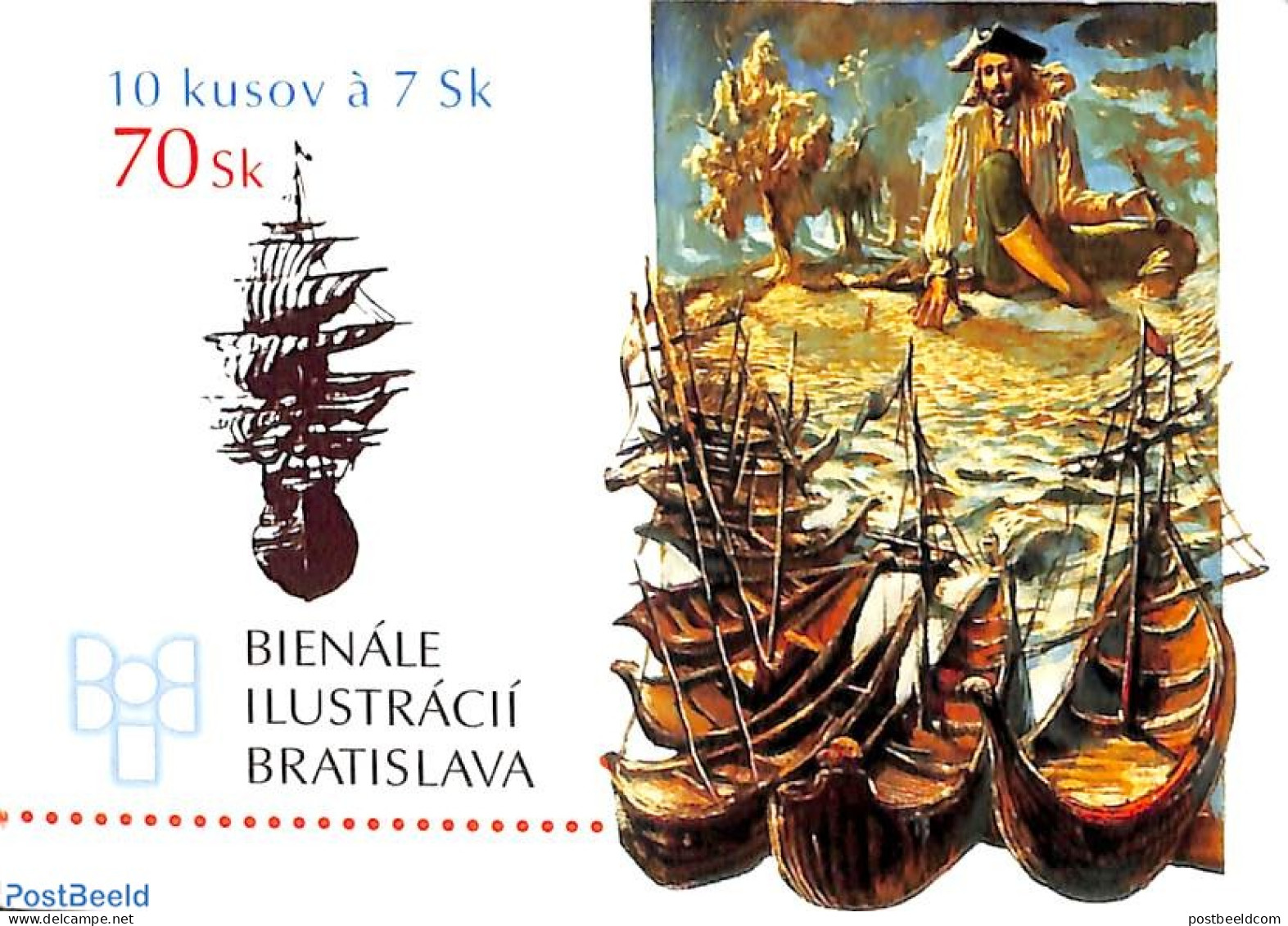 Slovakia 2001 Illustration Bienale Booklet, Mint NH, Transport - Stamp Booklets - Ships And Boats - Nuovi