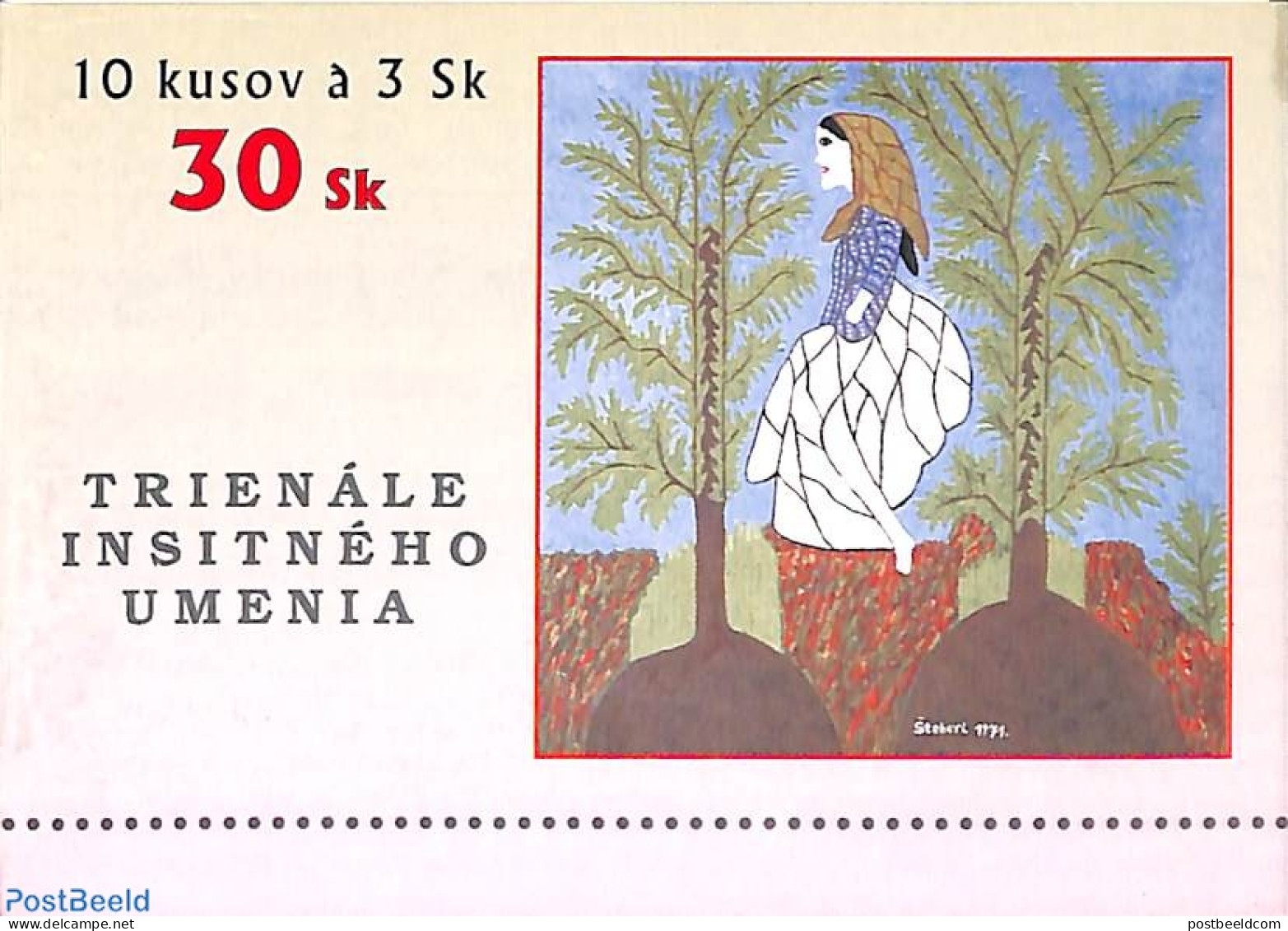 Slovakia 1997 Art Trienale Booklet, Mint NH, Stamp Booklets - Art - Paintings - Ongebruikt