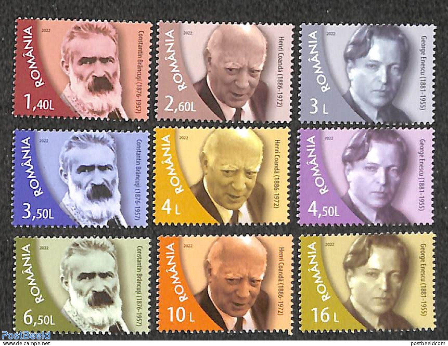 Romania 2022 Personalities 9v, Mint NH - Unused Stamps