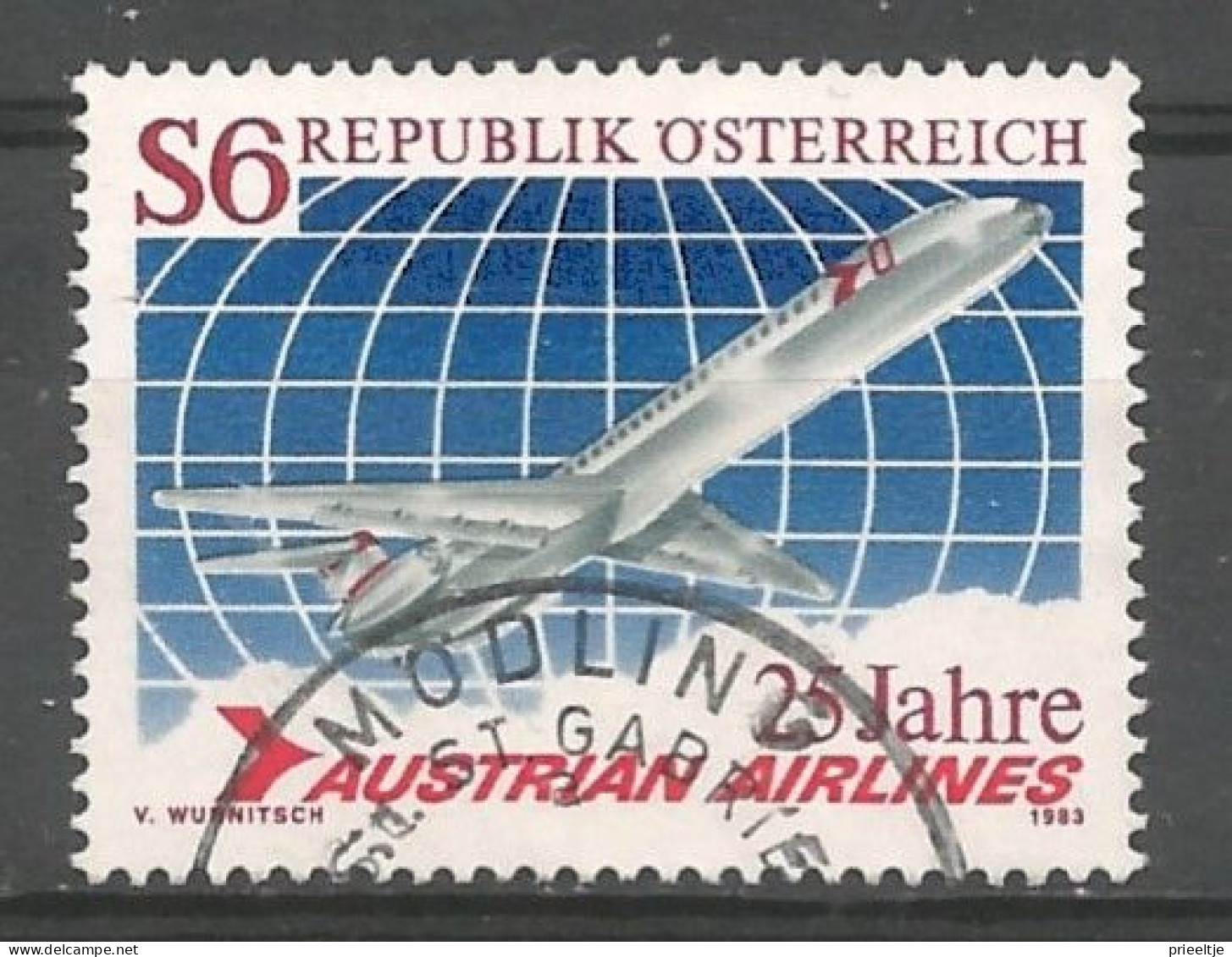 Austria - Oostenrijk 1983 Austrian Airlines 25th Anniv. Y.T. 1563 (0) - Usati