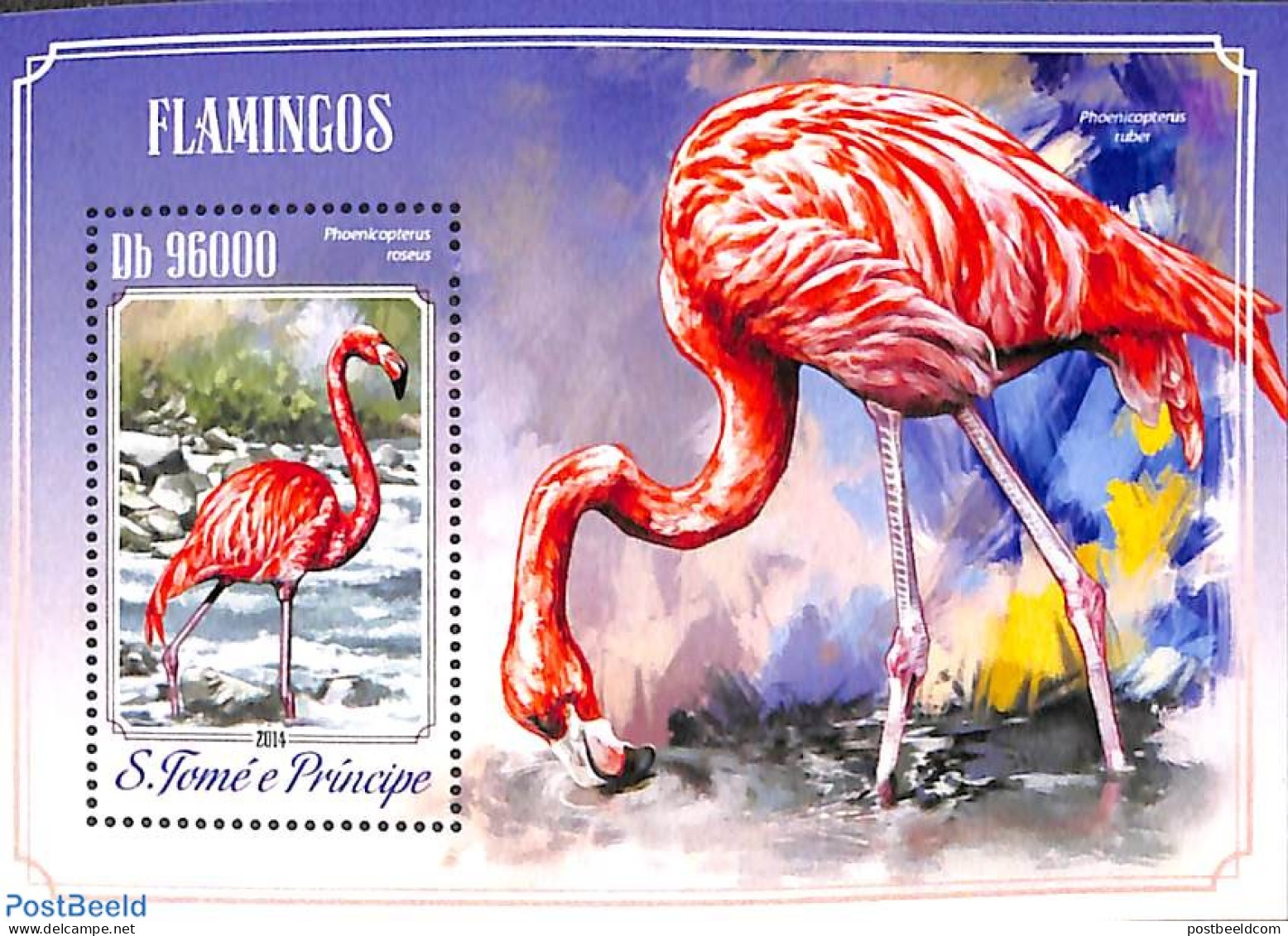Sao Tome/Principe 2014 Flamingo S/s, Mint NH, Nature - Birds - Flamingo - Sao Tome Et Principe