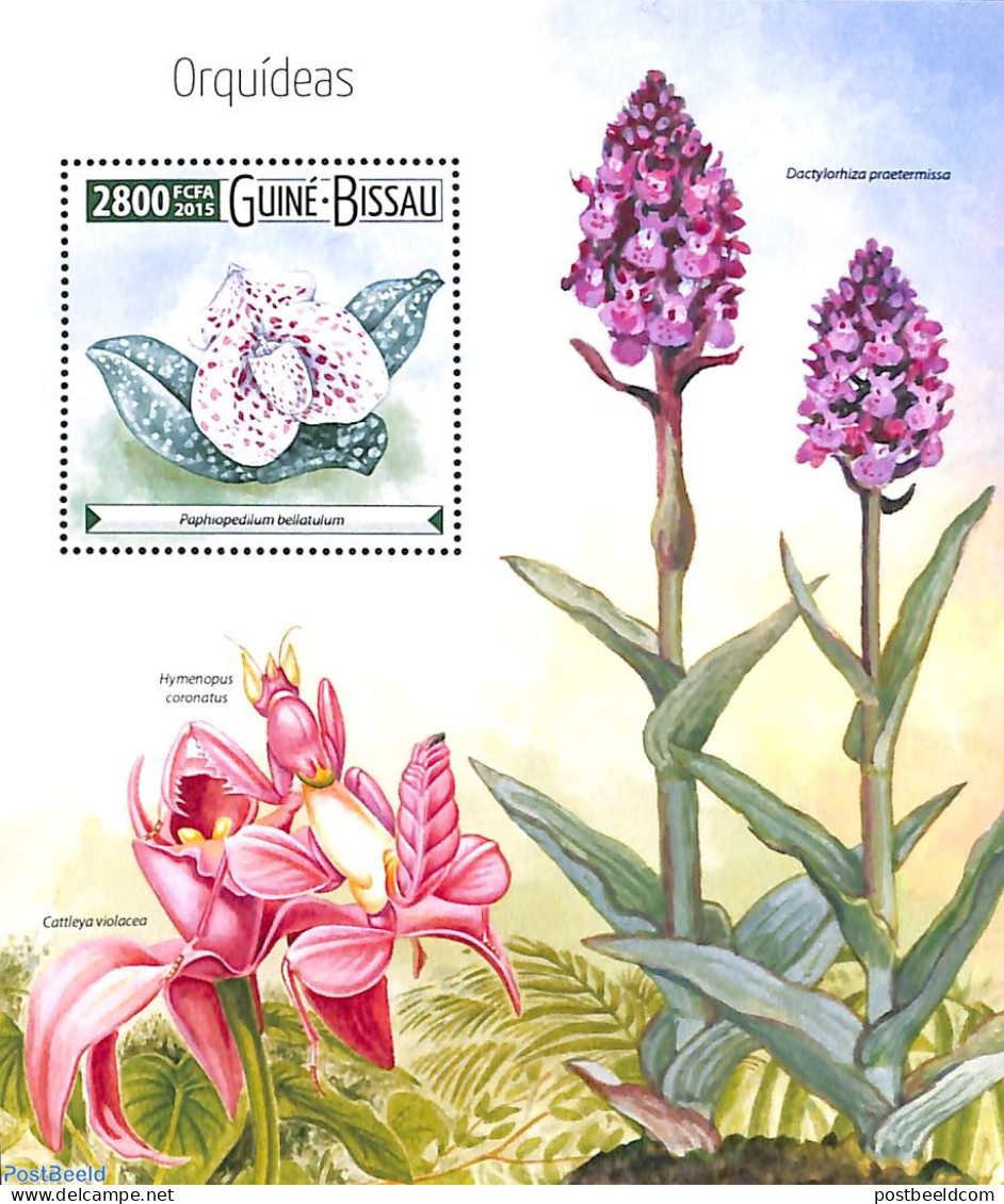 Guinea Bissau 2015 Orchids S/s, Mint NH, Nature - Flowers & Plants - Orchids - Guinea-Bissau