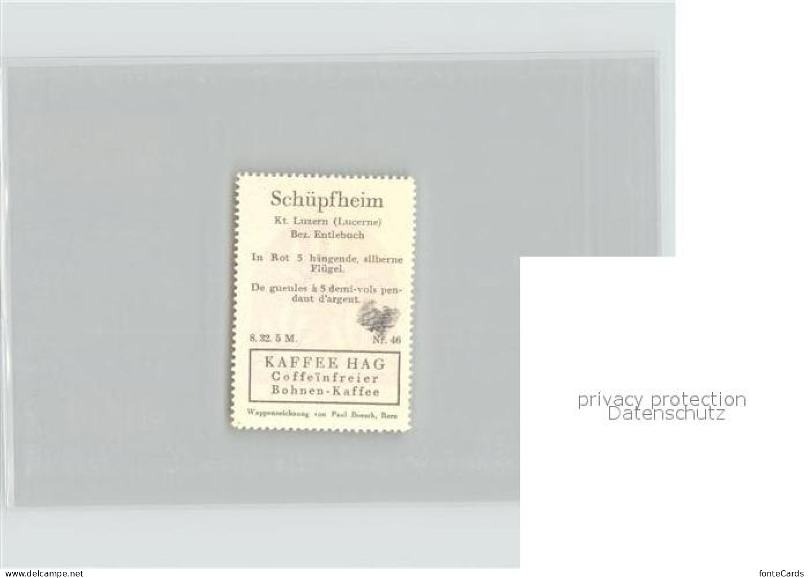 11667154 Schuepfheim Briefmarke Wappen Kaffee Hag Schuepfheim - Autres & Non Classés