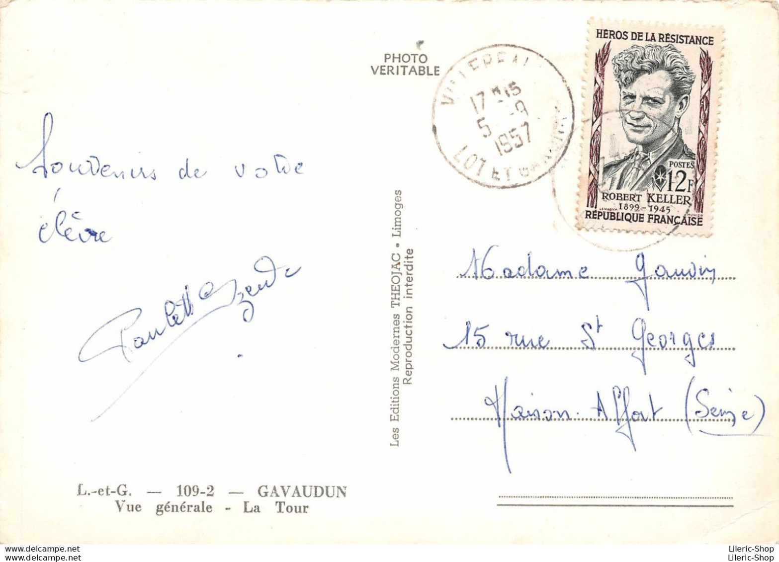 Gavaudun (47) - Vue Générale - La Tour - Éditions Théojac 1957 Cpsm - Autres & Non Classés