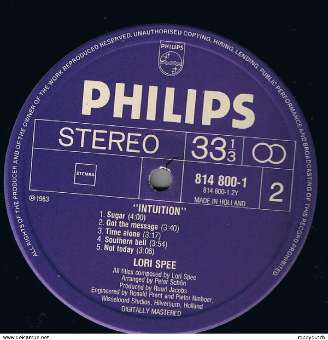 * LP *  LORI SPEE - INTUITION (Holland 1983 EX-) - Disco & Pop