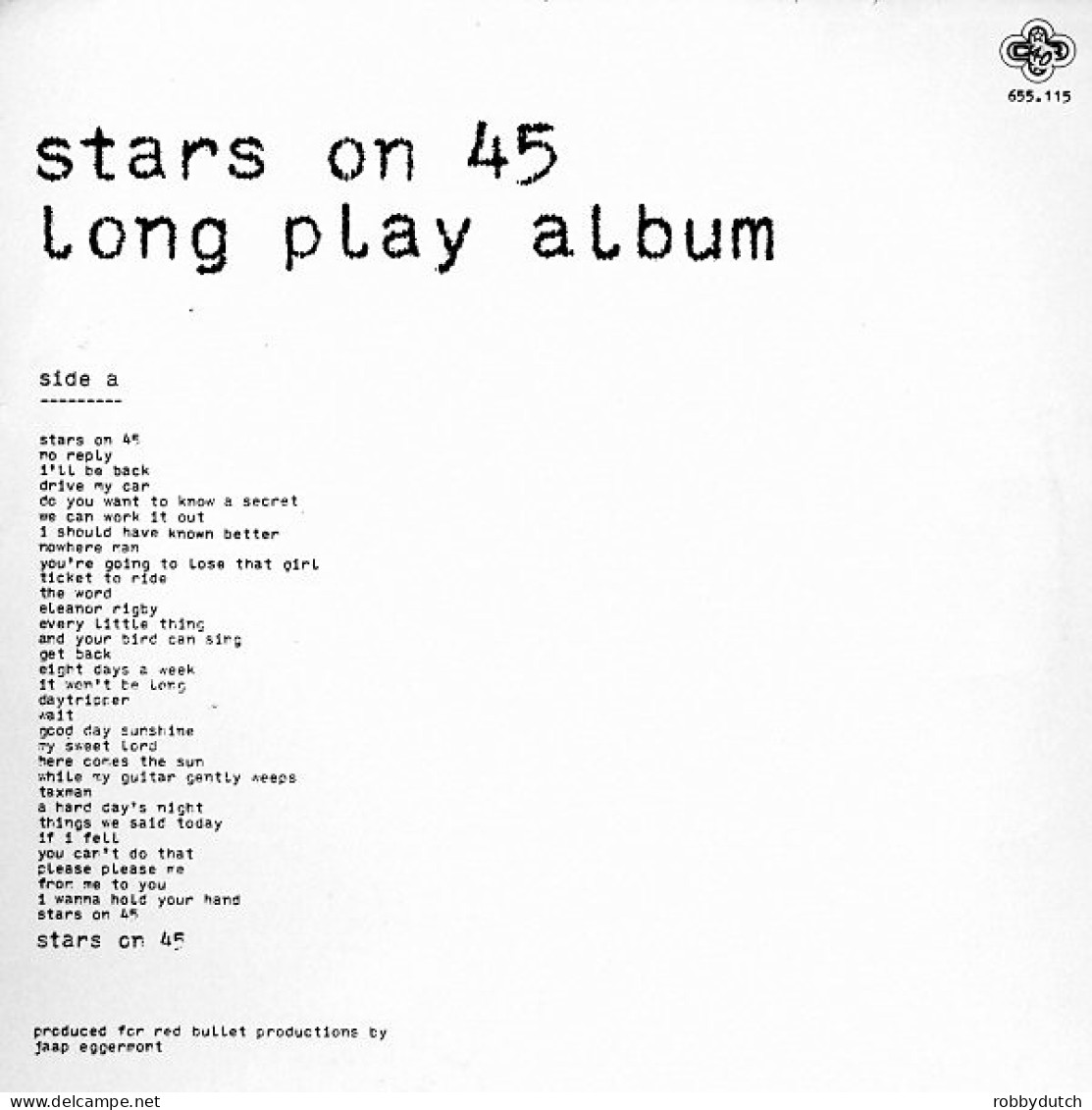 * LP *  STARS ON 45 - LONG PLAY ALBUM (Holland 1981) - Disco & Pop