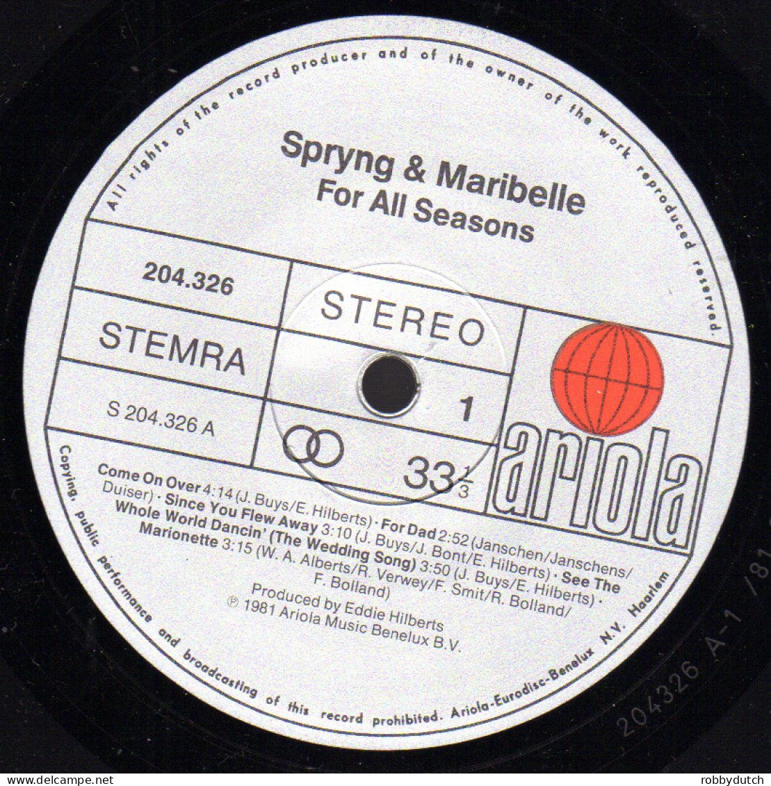 * LP *  SPRYNG & MARIBELLE - FOR ALL SEASONS (Holland 1981 EX) - Disco & Pop