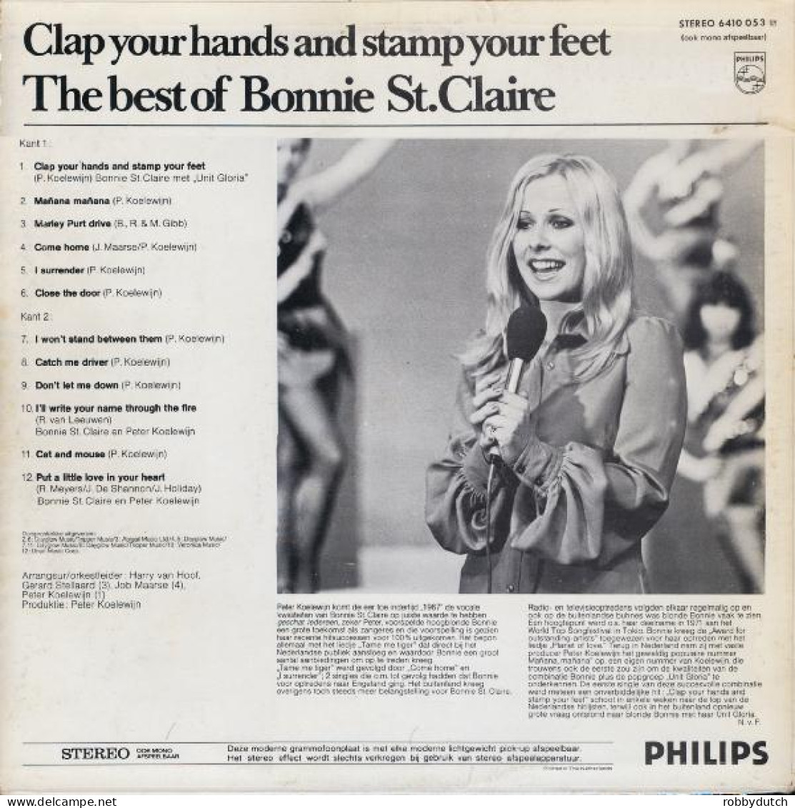 * LP *  BONNIE ST. CLAIRE - CLAP YOUR HANDS AND STAMP YOUR FEET (THE BEST OF) - Disco, Pop