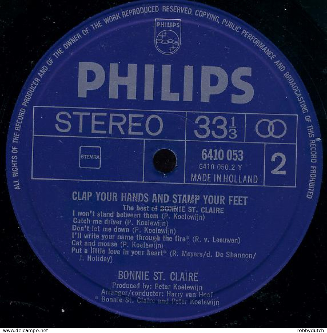 * LP *  BONNIE ST. CLAIRE - CLAP YOUR HANDS AND STAMP YOUR FEET (THE BEST OF) - Disco & Pop