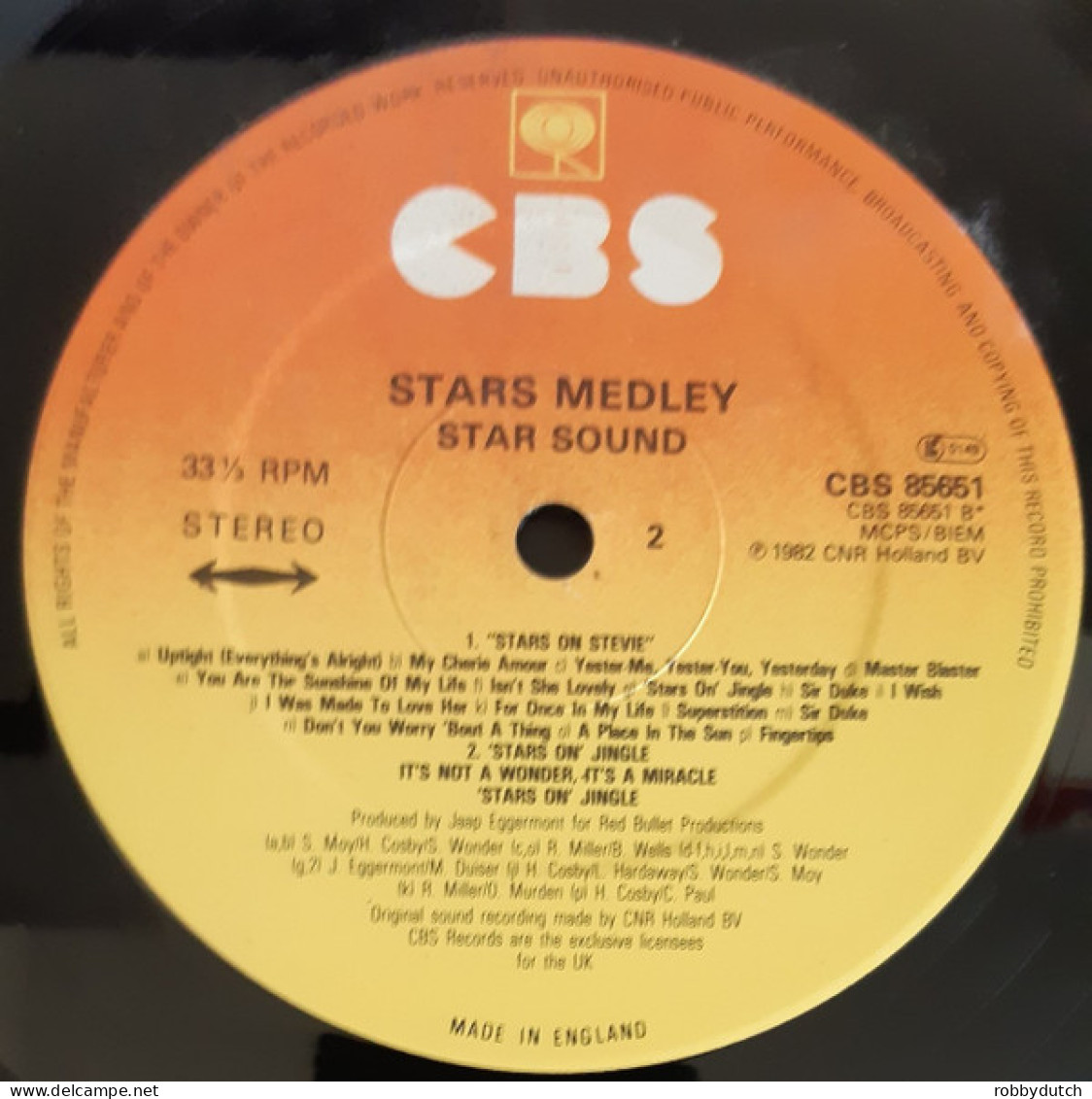 * LP *  STARS ON 45 - STARS MEDLEY (40 Tracks Made Famous By Stevie Wonder & The Rolling Stones.) - Disco & Pop