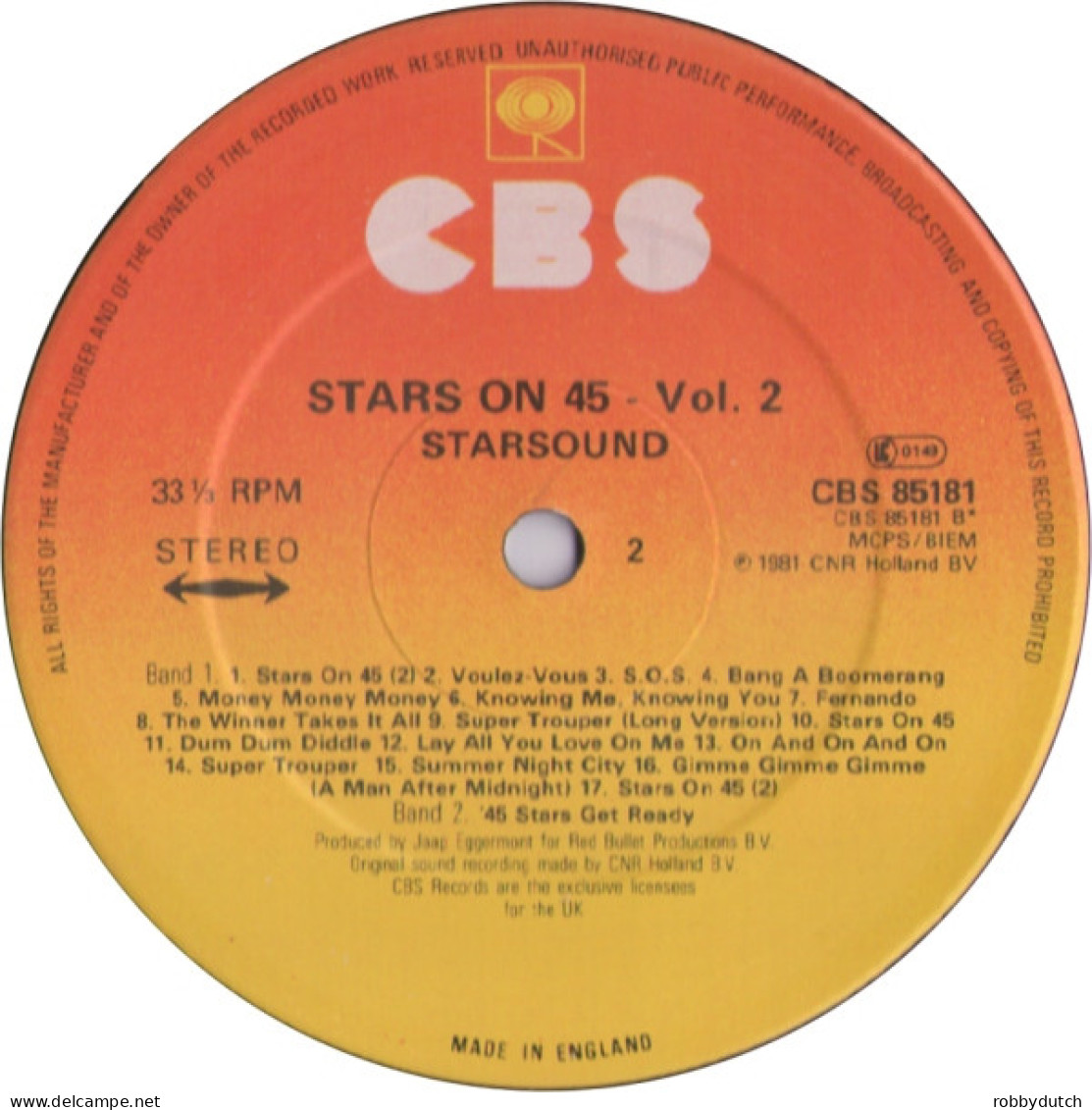 * LP *  STARS ON 45 - THE ALBUM Vol.2 (England 1981 EX) - Disco & Pop