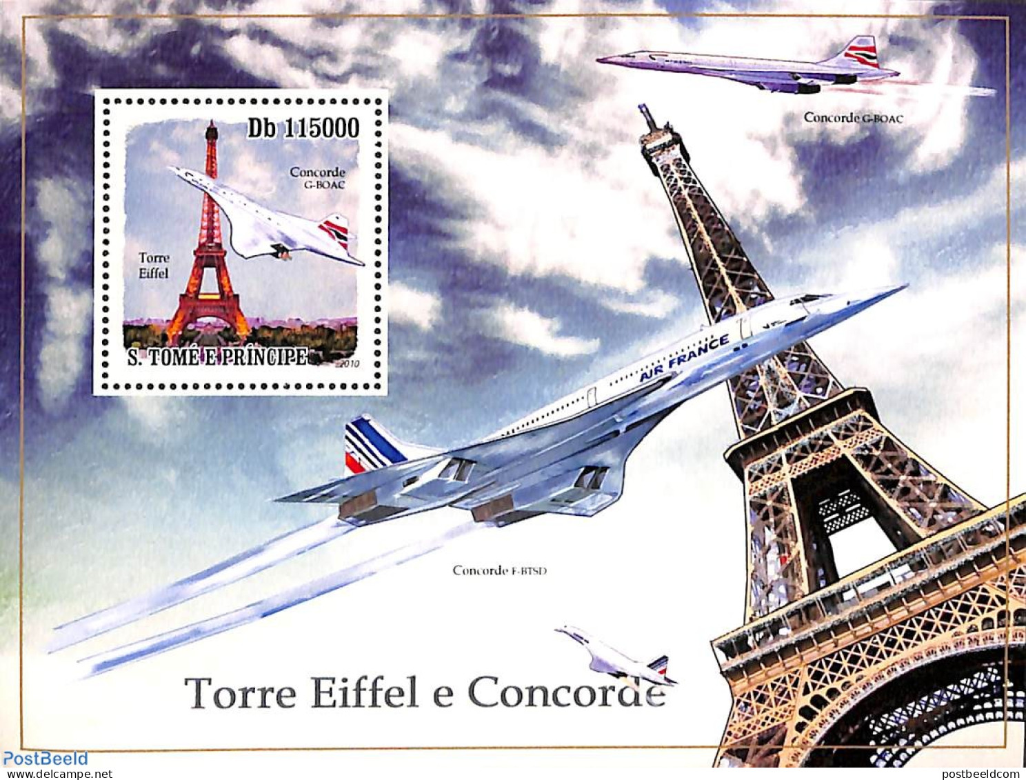 Sao Tome/Principe 2010 Concorde S/s, Mint NH, Transport - Concorde - Aircraft & Aviation - Concorde