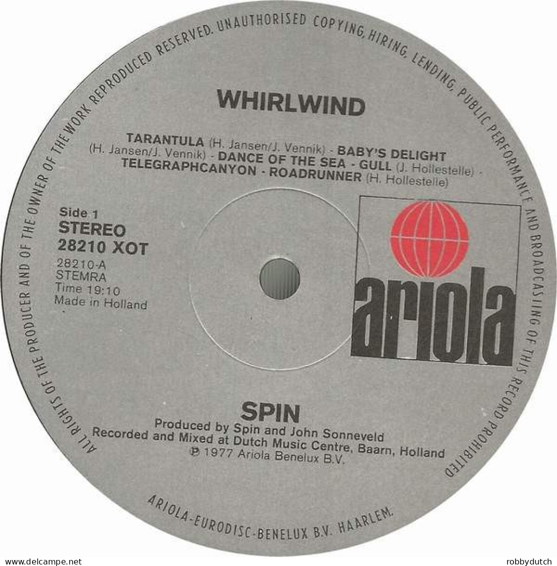 * LP *  SPIN - WHIRLWIND (Holland 1977) - Rock