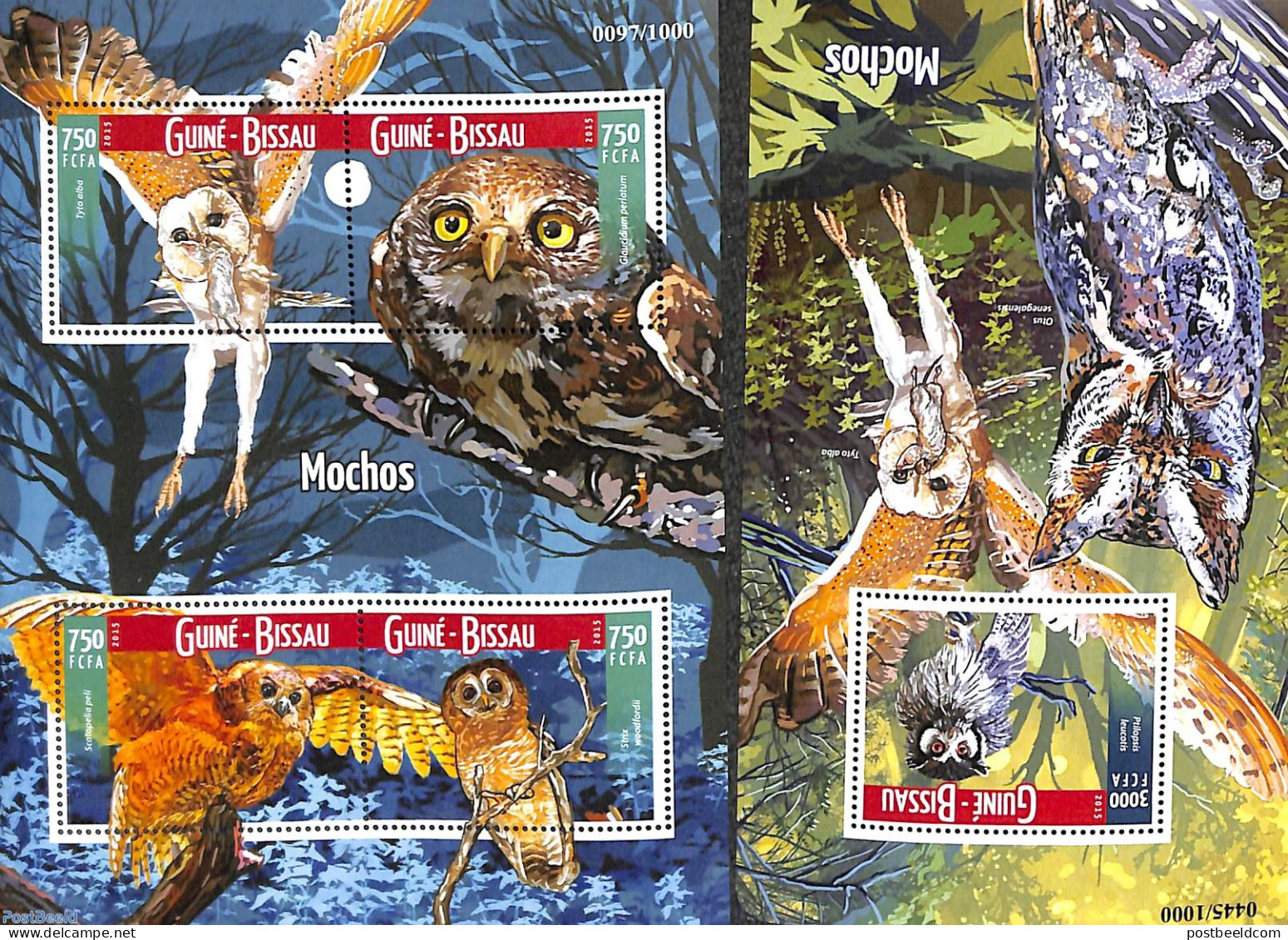 Guinea Bissau 2015 Owls 2 S/s, Mint NH, Nature - Birds - Birds Of Prey - Owls - Guinea-Bissau