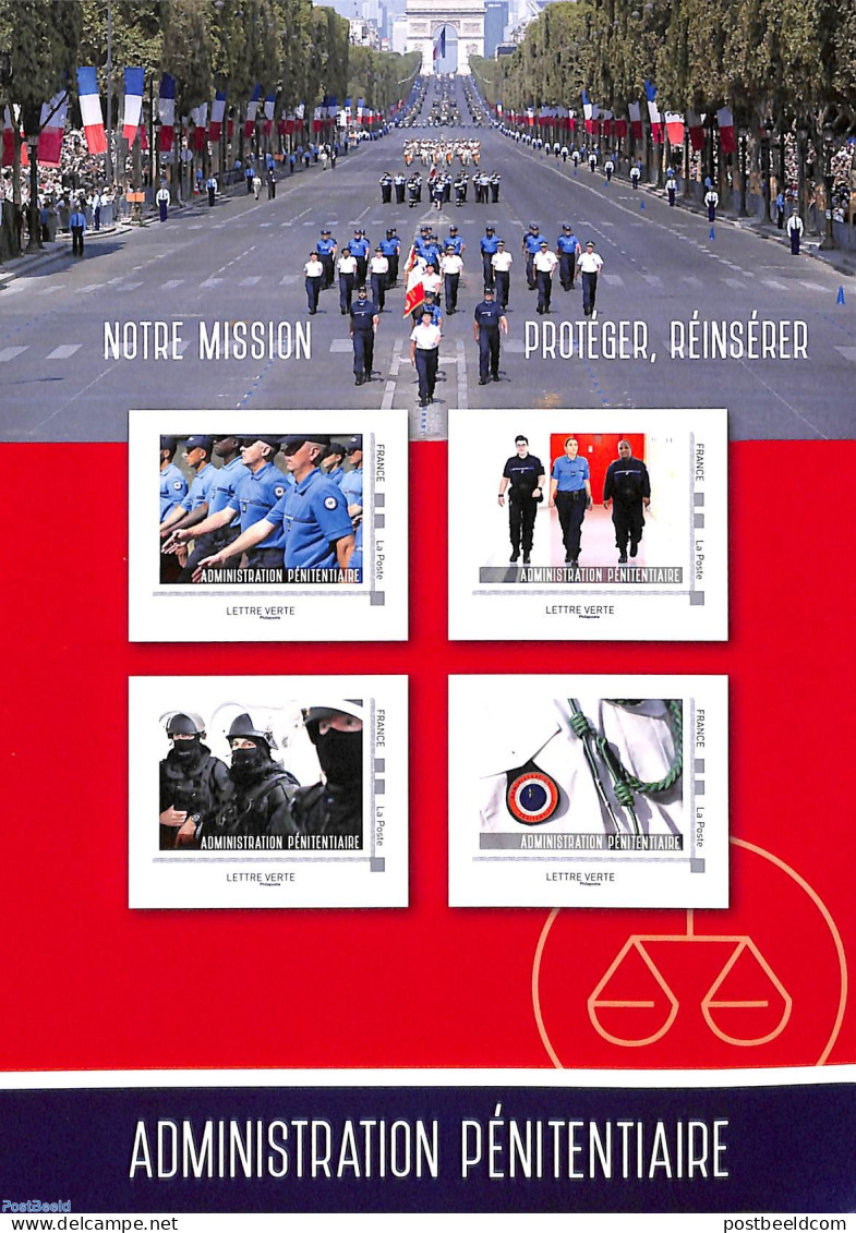 France 2021 Personal Sheet, Administration Penitentaire 4v M/s, Mint NH, Various - Police - Neufs