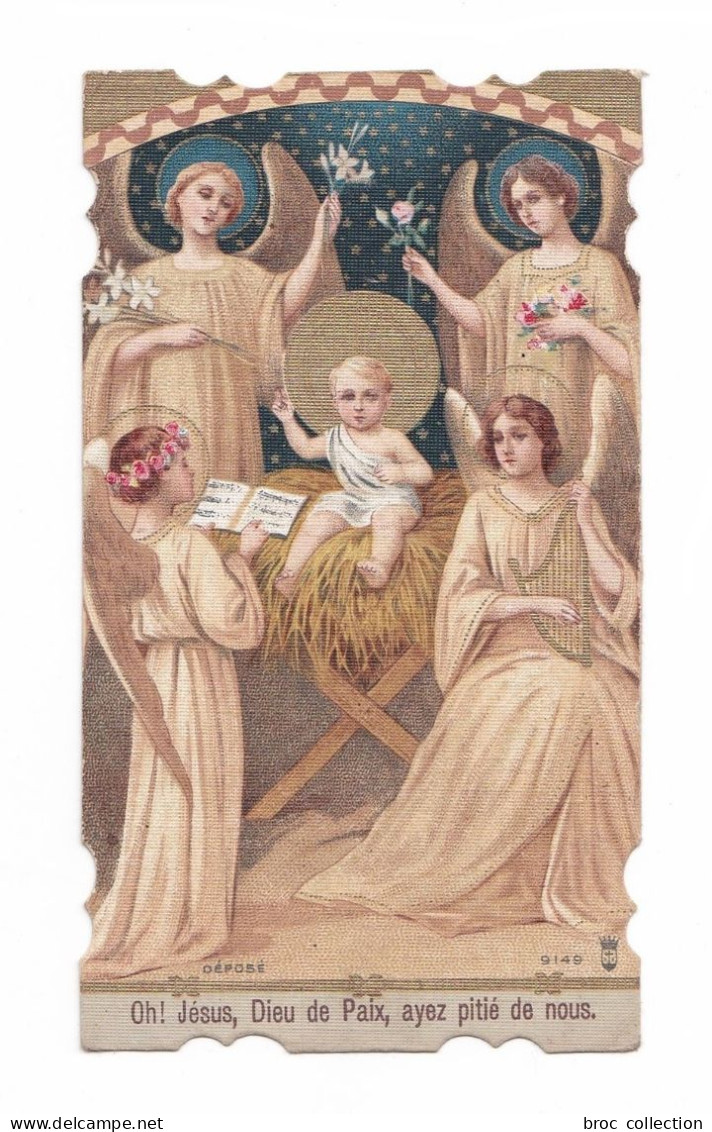 Enfant Jésus Et Anges Musiciens, Crèche, Noël, éd. F.B. 9149 - Images Religieuses