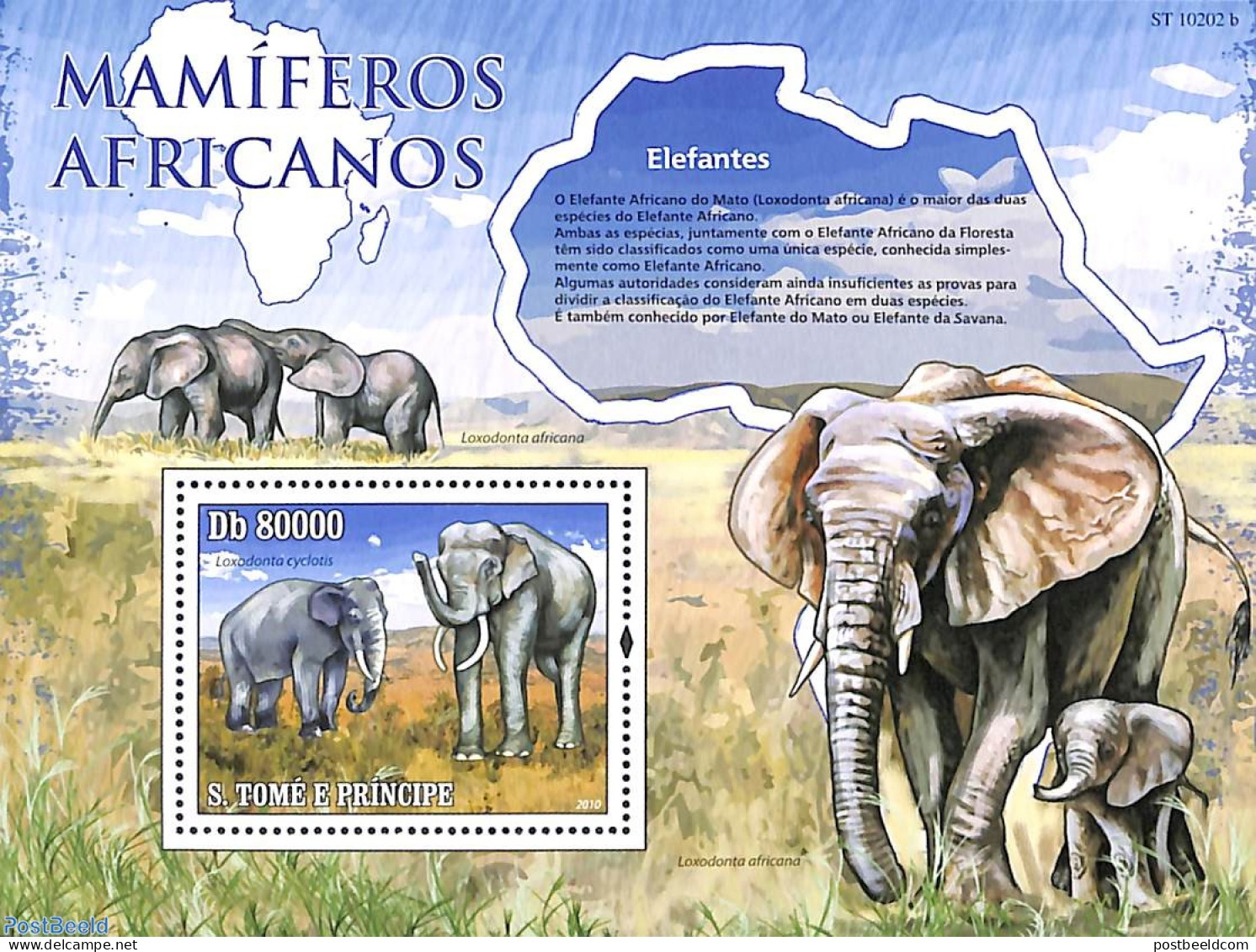 Sao Tome/Principe 2010 Elephants S/s, Mint NH, Nature - Elephants - Wild Mammals - São Tomé Und Príncipe