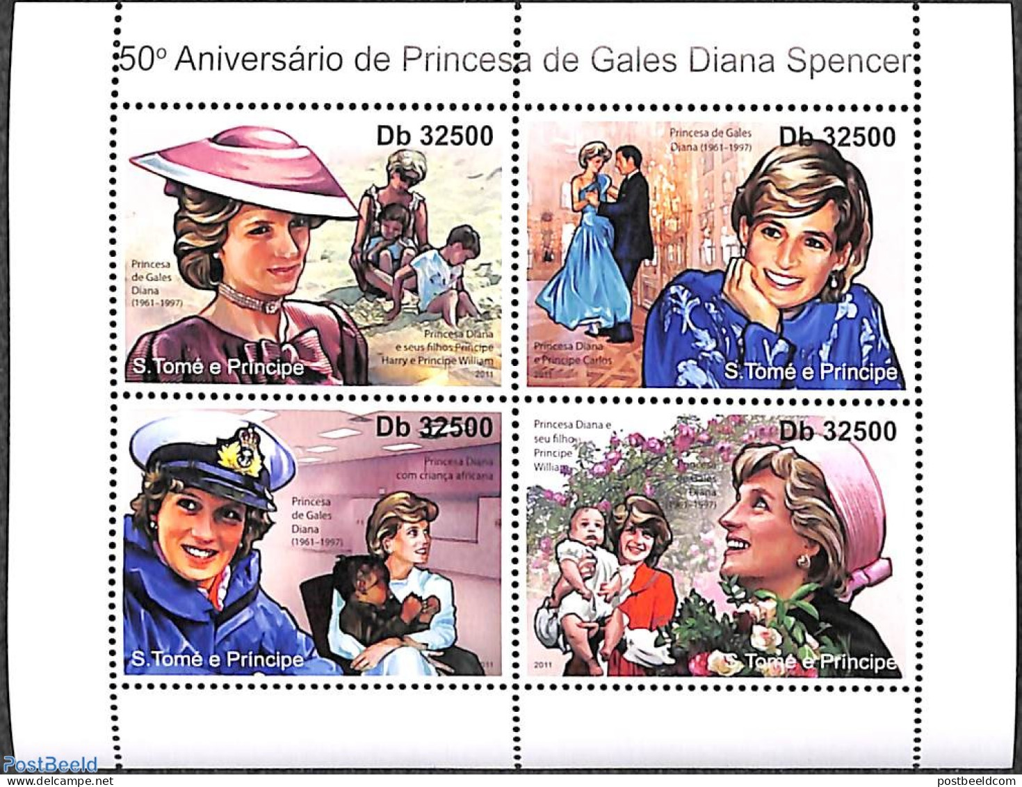 Sao Tome/Principe 2011 Princess Diana 4v M/s, Mint NH, History - Charles & Diana - Kings & Queens (Royalty) - Königshäuser, Adel